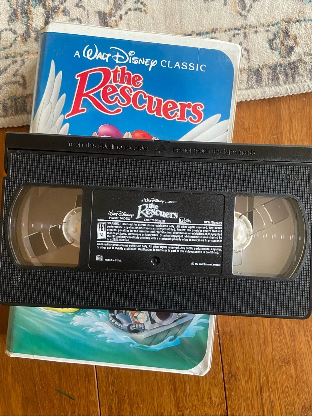 Disney The Rescuers & The Rescuers Down Under VHS Set - Blue, Green, Yellow